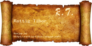 Rettig Tibor névjegykártya